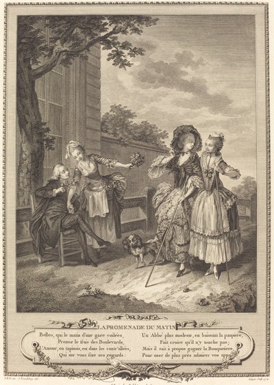 De ochtendwandeling door Charles Louis Lingée after Sigmund Freudenberger