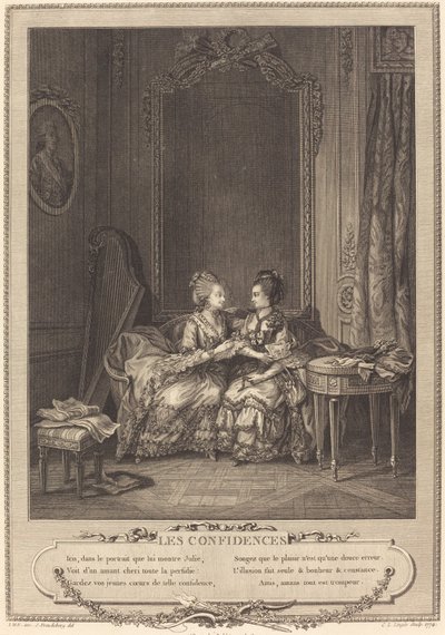 De Vertrouwelijkheden door Charles Louis Lingée after Sigmund Freudenberger