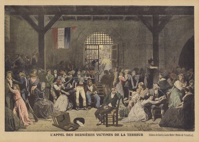 Het Oproepen van de Laatste Slachtoffers van de Terreur in de Gevangenis van Saint-Lazare door Charles Louis Lucien Muller