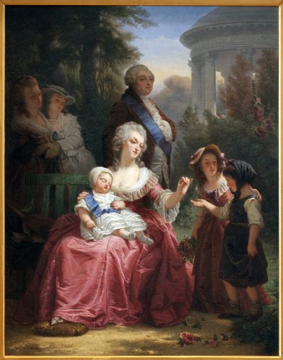 De Franse koninklijke familie in Trianon door Charles Louis Lucien Muller