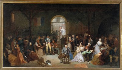 De oproep van de laatste slachtoffers van terreur in de gevangenis van Saint Lazarus in juli 1795 door Charles Louis Lucien Muller