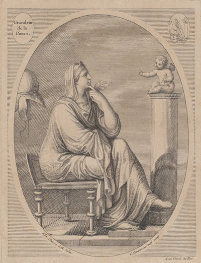 Grandeur de la pierre, naar Eliz. Cheron, 1665-1728 door Charles Louis Simonneau