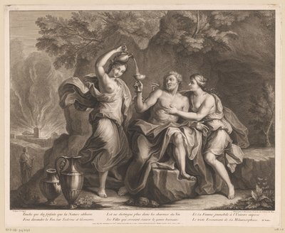 Lot en zijn dochters door Charles Louis Simonneau