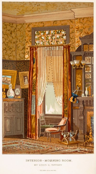 Ochtendkamer 1881, door Tiffany, Charles Louis uit C Harrisons Womans Handiwork in Modern Homes New York 1881 door Charles Louis Tiffany