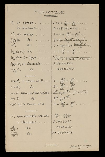 Formules, Oxford door Charles Lutwidge Dodgson