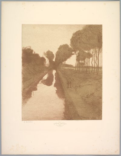 Suite de Landschappen: Landschap, Plaat 3, Remarque, Vleermuis door Charles Marie Dulac