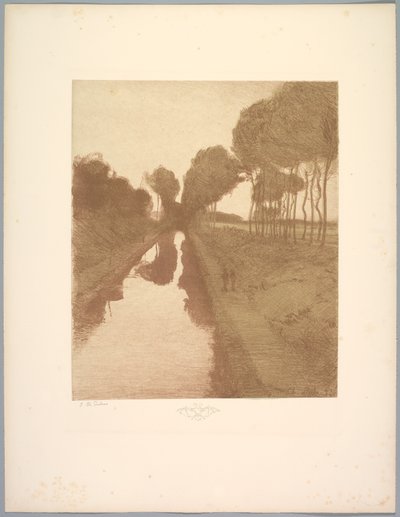 Suite de Paysages: Landschap, Plaat 3, Remarque, Vleermuis, 1892-1893 door Charles Marie Dulac