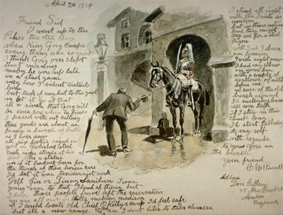 Geïllustreerde brief, 20 april 1914 door Charles Marion Russell