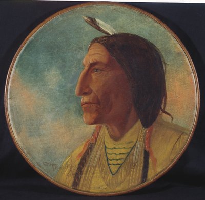 Portret van Chief Wolf Robe, 1892 door Charles Marion Russell