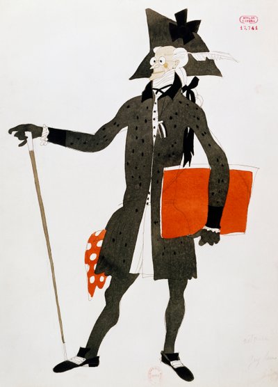 Kostuum voor het personage van notaris uit De Barbier van Sevilla door Gioacchino Rossini door Charles Martin