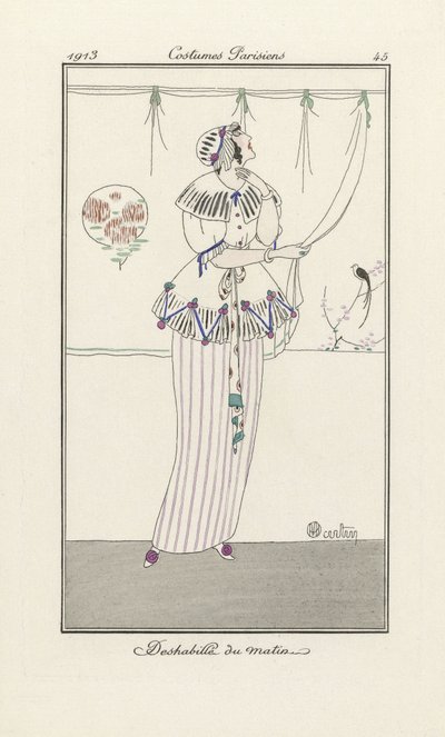 Déshabillé du matin, uit Costumes Parisien, gepubliceerd 1913 door Charles Martin