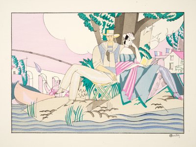 La Pêche uit Sports & Divertissements, uitgegeven 1914 door Charles Martin