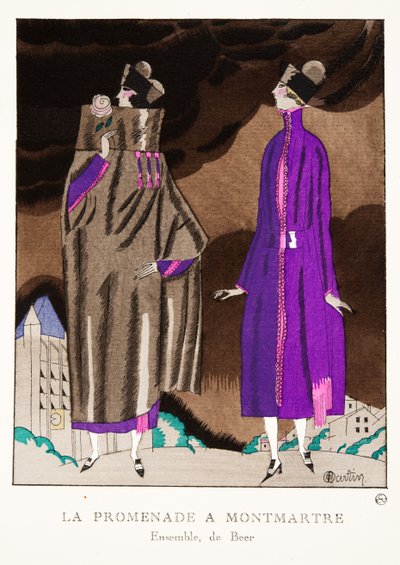 La Promenade à Montmartre, uit een Collectie van Modeplaten, 1920 door Charles Martin