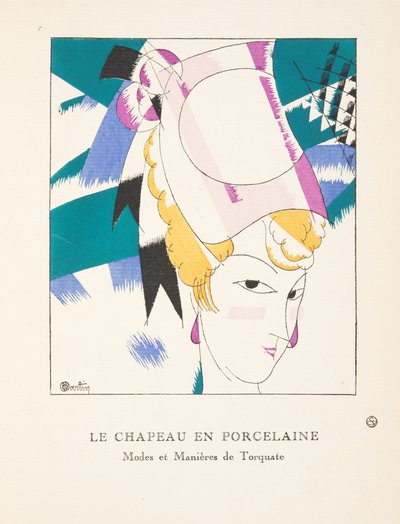 Le Chapeau en Porcelaine, uit een collectie modeplaten, 1920 door Charles Martin