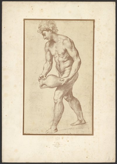 [Man met een vaas van Raphaël]. door Charles Marville