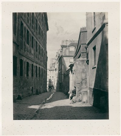Rue Chartière (impasse Chartière) van rue de Reims door Charles Marville