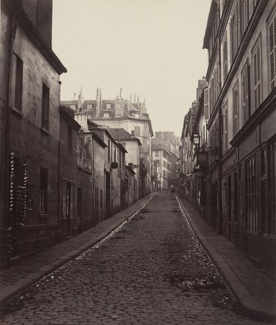 Rue Neuve-Coquenard vanaf de Rue Lamartine, 1870s door Charles Marville