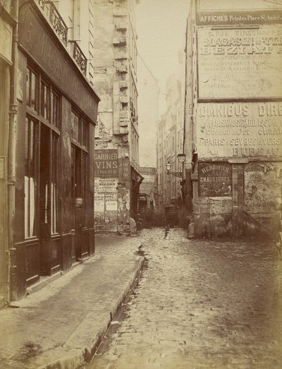 Rue Tirechappe, gezien vanaf de rue Saint-Honoré door Charles Marville