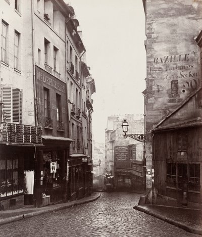 Rue de la Montagne-Sainte-Geneviève bij de kruising van de Rue LaPlace (Rue de la Montagne-Sainte-Geneviève prés de carrefour de la rue LaPlace) door Charles Marville