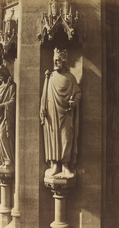Standbeeld van Clovis, Kerk van Sainte-Clotilde, Parijs door Charles Marville