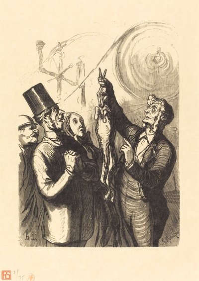 Wereldtentoonstelling: De hoedenmaker van vilt door Charles Maurand after Honoré Daumier