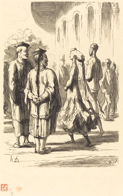 Exposition universelle: Wie zijn de meest Chinese? door Charles Maurand after Honoré Daumier