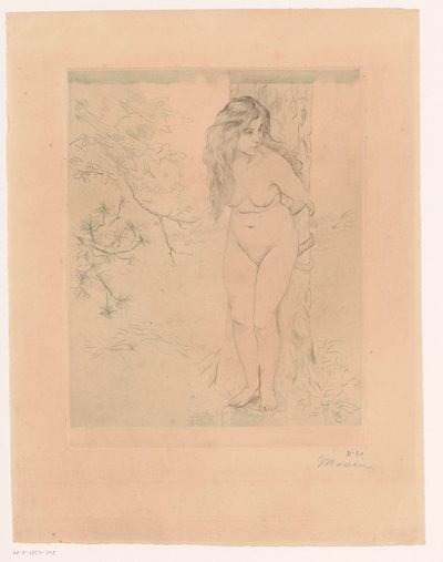 Eva leunend tegen een boom door Charles Maurin (signed by artist)