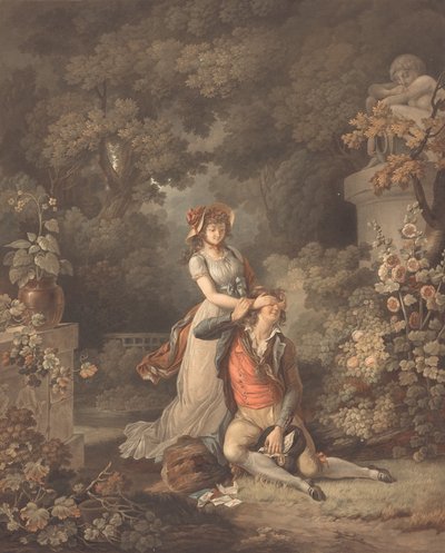 De verraste minnaar door Charles Melchior Descourtis