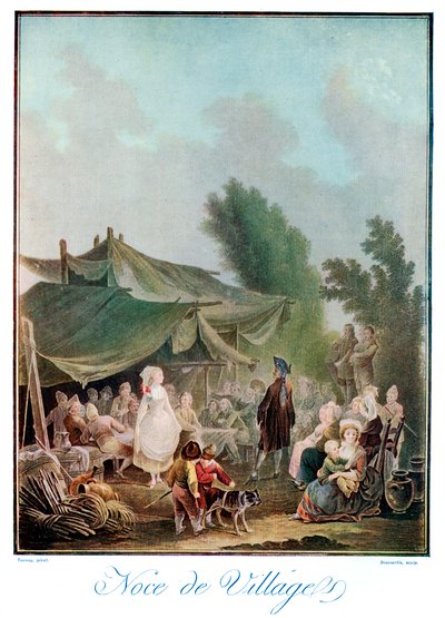 Noce de Village, 18e eeuw 1910 door Charles Melchior Descourtis