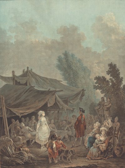 Noce de Village Dorpsbruiloft, 1785 door Charles Melchior Descourtis