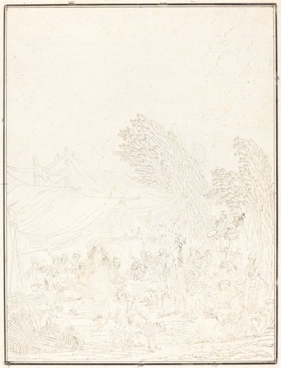 Dorpsbruiloft, 1785 door Charles Melchior Descourtis