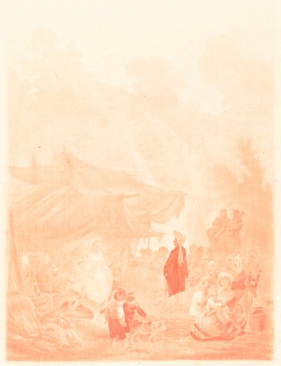 Dorpsbruiloft, 1785 door Charles Melchior Descourtis