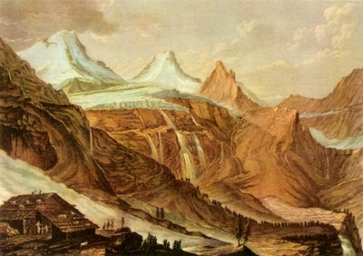 Uitzicht op Breit-Lauwinen, c1782-1785, 1946 door Charles Melchior Descourtis