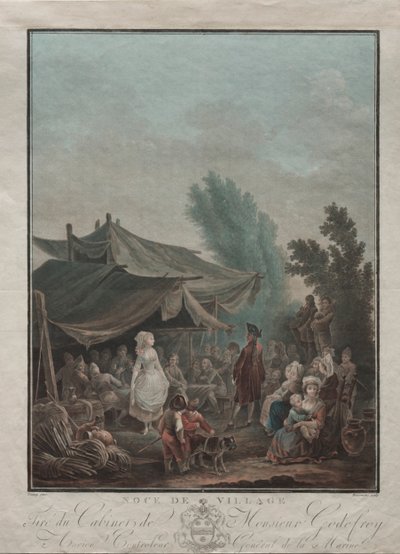 Dorpsbruiloft door Charles Melchior Descourtis