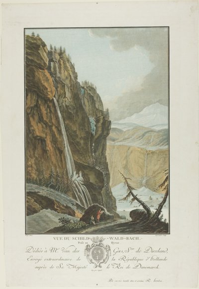 Gezicht op Schild-Wald-Bach, Prise Enhiver door Charles Melchior Descourtis
