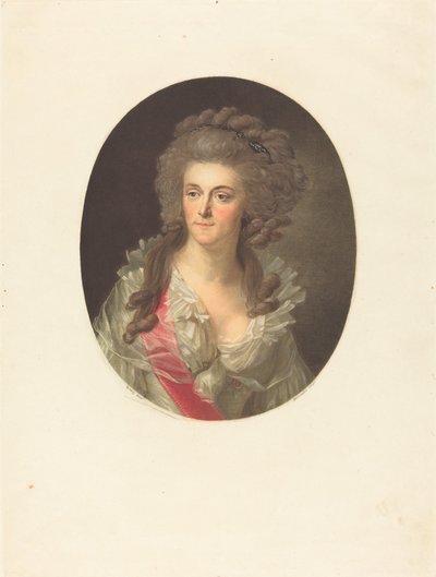 Frederica Sophia Wilhelmina van Pruisen, Prinses van Oranje Nassau door Charles Melchior Descourtis after Friedrich Tischbein