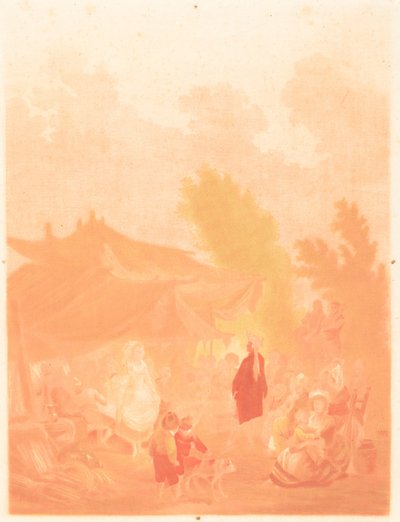 Dorpstrouw door Charles Melchior Descourtis after Nicolas Antoine Taunay