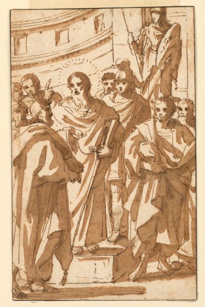 Sint Paulus predikt op de Areopagus in Athene door Charles Mellin