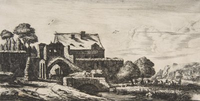 Een watermolen bij Saint-Denis door Charles Meryon