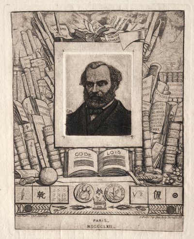 Armand Gueraud van Nantes, drukker en letterkundige door Charles Meryon