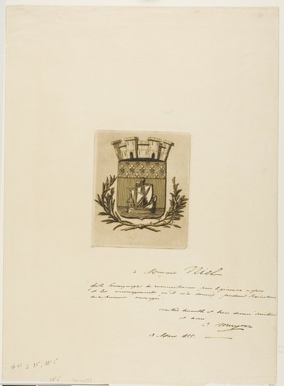 Symbolische wapens van de stad Parijs door Charles Meryon