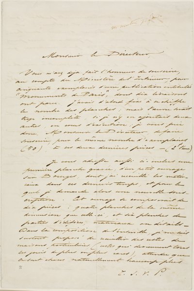 Charles Meryon gesigneerde brief door Charles Meryon
