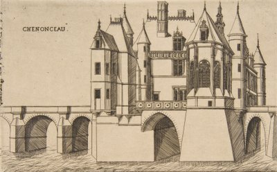 Château de Chenonceau, nr. 2, 1856 door Charles Meryon