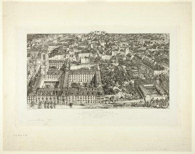 Collège Henry IV (of Lycée Napoléon), Parijs door Charles Meryon