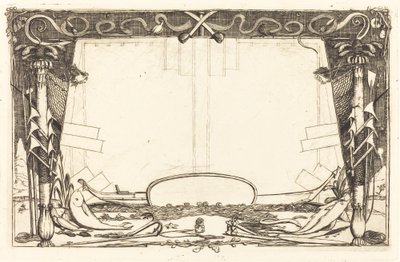Omslag van "Reis naar Nieuw-Zeeland" (Cover for the Set of Etchings Entitled "A Voyage to New Zealand") door Charles Meryon