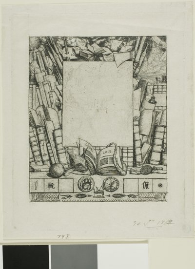 Ontwerp voor een lijst voor het portret van Armand Guéraud door Charles Meryon