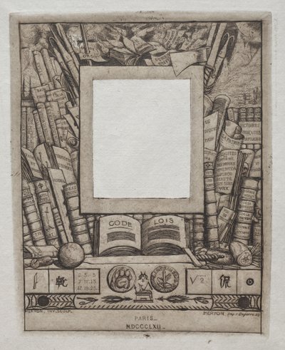 Ontwerp voor een lijst voor het portret van Armand Guéraud, 1862 door Charles Meryon