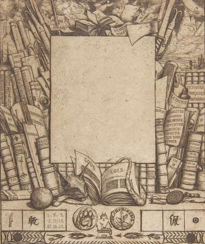 Ontwerp voor een lijst voor het portret van Armand Guéraud door Charles Meryon