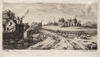 Ingang van de Faubourg, Saint-Marceau, Parijs door Charles Meryon