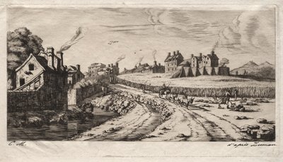 Ingang van de Faubourg, Saint-Marceau, Parijs, 1850 door Charles Meryon